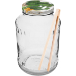 1,5l klaaspurk v&auml;rvilise kaanega &Oslash;82/6 ja tangidega BROWIN 133152, 1.5L, klaas