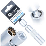 Geko 3/8" s&uuml;&uuml;tek&uuml;&uuml;nla pistik G13503 16 mm, 12-punktiline profiil, CrV teras, universaalne liigend, &otilde;huke konstruktsioon