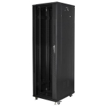 Lanberg Vaba seisva rack FF01-6842-12B, 600x800x2055mm, 42U, 800kg, IP20, 4 230V ventilaatorit, karastatud klaas