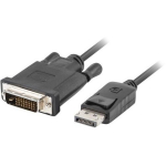 Lanberg kaabel DisplayPort - DVI-D M/M 3m must, 3m, DisplayPort isane, DVI-D 24pin isane