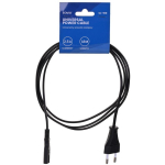 Savio CL-100 toitekaabel, 1,8 m, must, IEC E (3,4 mm, 3,1 mm) &ndash; C7, 2&times;0,5 mm&sup2;, 250 V, 2,5 A