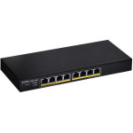 Zyxel GS1900-8HP v3 hallatav L2 kommutaator, 8x GbE, PoE 8 porti, 70W, 16 Gbit/s, 11.9 Mpps, 8000 kirjet, 90W, must