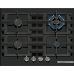 BOSCH PNH6B6K40 gaasipliit, 4 tsooni, 590mm, 520mm, 57.4mm, 7800W, 1m, p&ouml;&ouml;rdnupp, karastatud klaas, malmist restid, must