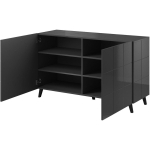 Cama Meble REJA 2D GR kummut, 1380x450x800mm, 2 ust, 4 riiulit, MDF, l&auml;ikiv, grafiit