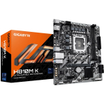 Gigabyte Emaplaat H810M K 1.0, Intel Core Ultra (Series 2), 3+1+2 faasi VRM, 128 GB DDR5, 1x PCIe 4.0 M.2, 1GbE LAN, USB 3.2 Gen 1