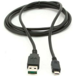 Gembird USB ja Micro USB 2.0 kaabel CC-MUSB2D-1M, 1m, must, USB 2.0 male, Micro USB male