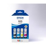 Epson 103 EcoTank, Tindi kassett, C13T00S64A, kuni 4500 lehte, 4 v&auml;rvi: must, kollane, ts&uuml;aan, fuksia