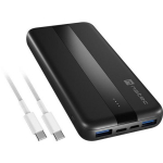 Natec Power Bank TREVI SLIM Q V2 NPB-2294, 10000 mAh, 12 V, 3 A, 2x USB Type-A, 1x USB Type-C, kiire laadimine