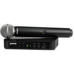 Shure BLX24E/SM58-H8E, traadita h&auml;&auml;les&uuml;steem, 010-04-754, 518-542 MHz, 100 m, 2 AA akut, 1 XLR v&auml;ljund, 1 6.35 mm v&auml;ljund, 3 tk.