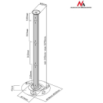 Maclean lae projektori kinnitus MC-517S, 80mm - 980mm, 10kg, h&otilde;bedane, 360&deg; horisontaalne reguleerimine