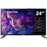 Manta teleruum MATV001LHN24, 24 tolli, 1366x768, IPS, DVB-T2/HEVC, 2xUSB, 1xHDMI, 1xMini AV, 2x3W, 1000:1, 60Hz, 6.5ms