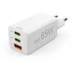 Hama 00201996 GaN laadija, 2x USB-C, 1x USB-A, PD, 65W, valge