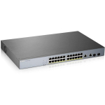 Zyxel GS1350-26HP-EU0101F hallatav L2 kommutaator, 24x Gigabit RJ-45, 2x SFP, PoE 375W, 52 Gbit/s, 38.7 Mpps