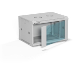 ALANTEC seinakinnitusega serverikapp 19" 6U 600x450 mm, hall, teras, klaasuks, 60 kg, SW-6U-600-450-01-SF