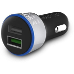 Savio SA-06/B auto laadija, 2xUSB, 3A, Quick Charge 3.0, 12-24V, LED, must