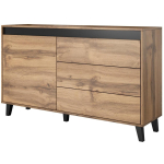 Cama Meble kummut NORD KOM NORD, 1380x830x380 mm, 3 sahtlit, 1 uks, push-open, Wotan tamm/antratsiit, matt, puitlaastplaat