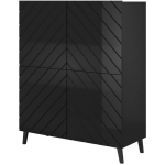 Cama Meble ABETO REG CZ riiul, 100.5x40x121.5cm, must/l&auml;ikiv must, 4 ust, 6 riiulit, puitlaastplaat, matt raam