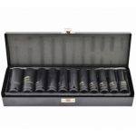 L&ouml;&ouml;kpadrunite komplekt, 1/2", 11 tk., 10-24mm, BLACK LINE, AW38645BL AWTOOLS