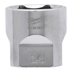 ⅜&Prime;HROMĒTI UZGRIEŽŅU SKRŪVĒ&Scaron;ANAS UZGAĻI AR ČETRIEM PLAKANIEM&trade; SĀNIEM, 3/8 DRIVE SOCKET METRIC STANDARD - 24 MM, 4932480000 MILWAUKEE