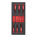 TRĪSPLAKŅU ROKTURA SKRŪVGRIEŽU PUTU MATERIĀLA IELIKTŅU KOMPLEKTI, SCREWDRIVER TX SET 2 FOAM INSERT - 6 PC, 4932492392 MILWAUKEE