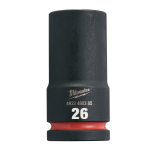 SHOCKWAVE&trade; IMPACT DUTY TRIECIENIZTURĪGAS UZGRIEŽŅU MUCIŅAS, 26 MM 3/4" IMPACT SOCKET DEEP - 1PC, 4932480385 MILWAUKEE