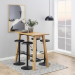 Bāra krēsls FINCH, D40xH82cm, sēdeklis: samta audums tum&scaron;i pelēks, kāju balsts: ar raupju pulvera pārklājumu, matēti mel AC85585 Allit