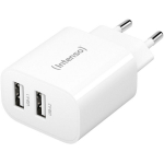 Intenso toiteadapter 7802412, 2xUSB-A, 100-240 V, 5 V, 24 W, 2.4 A, 2 v&auml;ljundit, valge