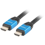 Lanberg HDMI kaabel, CA-HDMI-20CU-0018-BL, 1.8m, 19 kontaktiga HDMI-A male, 18 Gb/s, 3840 x 2160 @ 60Hz, 3D, ARC, CEC 2.0