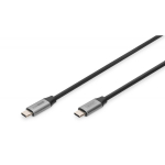 Digitus &Uuml;henduskaabel DB-300220-010-S, 1m, 5Gbit/s, 60W, USB Type C M/M, CU, kahekordne kaitse