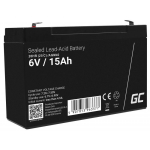 Green Cell AGM40 UPS aku, 6 V, 15 Ah, hooldusvaba, lekke v&auml;ltimine, usaldusv&auml;&auml;rsus, 1 tk
