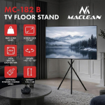 Maclean teleri p&otilde;randaalus MC-182 B, 37&ndash;80", VESA 100x100&ndash;600x400 mm, 60 kg, 45&deg;, must