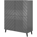 Cama Meble ABETO REG GR riiul, 100.5x40x121.5cm, 4 ust, 6 riiulit, grafiit, matt, l&auml;ikiv