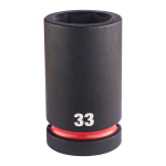 SHOCKWAVE&trade; IMPACT DUTY TRIECIENIZTURĪGAS UZGRIEŽŅU MUCIŅAS, 33 MM 1" IMPACT SOCKET DEEP - 1PC, 4932480427 MILWAUKEE
