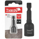 Ietekmīga magnētiskā uzgriežņu atslēga 10mm x 48mm, Tvardy, T00192-10-1, 1/4" HEX, izturīga konstrukcija