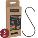 S-kujulised konksud suitsutamiseks BROWIN 311325 150 mm, fi 4 mm, 5 tk.