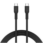 Kaabel USB C kuni USB C &uuml;hendusega 60 W kiirlaadimise ja v&auml;rvilise punutud kattega OnWire 60CL C-C 60W COLOR Braided 1 m Must CND-CCAP60AB10B CANYON