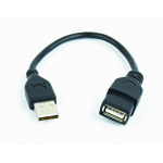 Gembird USB 2.0 pagarinātājs AM-AF CCP-USB2-AMAF-0.15M 0.15 m, melns, 0.02 kg