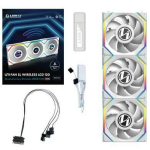 Lian Li ventilaator, UNI FAN SL Wireless LCD 120, 120 mm, 1900 RPM, 2.4 mmH2O, FDB, 5-12 V, 3 ventilaatorit, valge