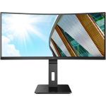 AOC Kumer monitor CU34P2C, 3440 x 1440, 100 Hz, 1 ms, 300 cd/m&sup2;, 1x HDMI, USB-C, KVM l&uuml;liti, USB 3.2 Gen 1 keskpunkt, USB PD 65W