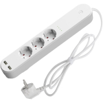 Denver Nutikas pistik SHP-310U, AC250V, 16A, 3680W, 2xUSB 5V 2.4A, Wi-Fi 2.4GHz, valge v&auml;rv