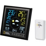 National Geographic L9070600 ilmajaam, v&auml;rviline LCD, DCF aeg, prognoos 12-24h, 3 andurit, 433 MHz, 30 m, baromeeter, &auml;ratus