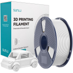 Sunlu PETG filament PETG W, valge, 1.27 g/cm&sup3;, 5.3 g/10min, 2.7 kJ/m, 2226 MPa, 53 MPa, 77 MPa, 17.3%, 195 &deg;C, 68 &deg;C