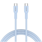 Kaabel USB C kuni USB C &uuml;hendusega 60 W kiirlaadimise ja v&auml;rvilise punutud kattega OnWire 60CL C-C 60W COLOR Braided 1 m Helessinine CND-CCAP60AB10LBL CANYON