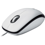 Logitech hiir M100/910-006764 optiline, 1000 DPI, 3 nuppu, USB Type-A, valge, 1.8 m toitekaabel
