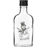 Browin Hip Flask Bottle 631771, 200 ml, dekoratiivne lumememm, must kruvi kork 28 mm, korduvkasutatav