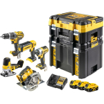 Dewalt 18V XR 5-t&ouml;&ouml;riista harjadeta komplekt DCK500P3T-QW, 18V, 5Ah, XR liitiumioon, 3 akut
