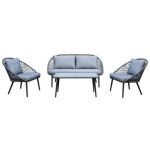Besk Aia komplekt 9152454, 4 kohta, hall, metallraam, klaasist laud, padjad komplektis