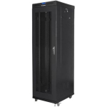 Lanberg Rack kapp 19" vabalt seisv FF01-6842-23BL, 42U, 600x800mm, must, 800kg koormus, IP20, 4 ventilaatorit