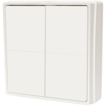 Shelly nutikas valgusl&uuml;liti BLU RC Button 4 BLUWallswitch4, 4 nuppu, 3V aku, kuni 30m Bluetoothi ulatus, AES kr&uuml;pteerimine