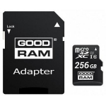 Goodram m&auml;lukaart microSD M1AA-2560R12, 256GB, UHS-I, 100MB/s, 10MB/s, SD adapter, must, l&ouml;&ouml;gikindel, veekindel